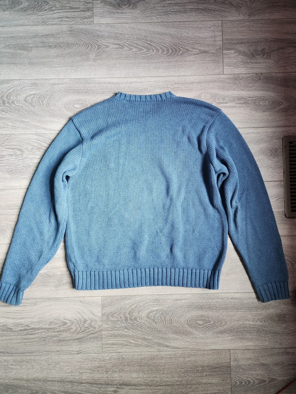 Polo by Ralph Lauren Light Blue V-Neck Cotton Sweater Mens Large